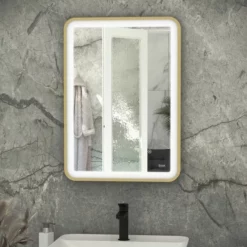 RAK Ceramics Picture Soft 600 X 800mm LED Mirror - Brushed Gold - RAKPICSFBG5002