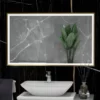 RAK Ceramics Picture Square 600 X 1000mm LED Illuminated Mirror - Brushed Gold - RAKPICSQBG5003