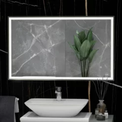 RAK Ceramics Picture Square 600 X 1000mm LED Illuminated Mirror - Brushed Nickel - RAKPICSQBN5003