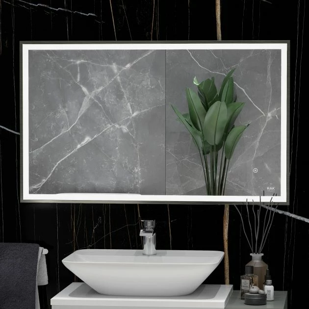 RAK Ceramics Picture Square 600 X 1200mm LED Illuminated Mirror - Brushed Nickel - RAKPICSQBN5004 1 RAK Ceramics Picture Square 600 X 1200mm LED Illuminated Mirror - Brushed Nickel - RAKPICSQBN5004