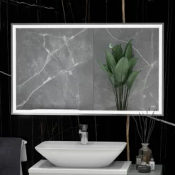 RAK Ceramics Picture Square 600 X 1200mm LED Illuminated Mirror - Chrome - RAKPICSQCP5004