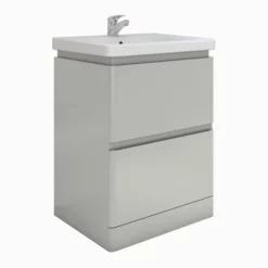 RAK Ceramics Resort Floor Standing 650mm Basin Unit - Grey - RAKRSTFSU65603