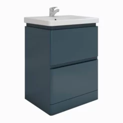 RAK Ceramics Resort Floor Standing 650mm Basin Unit - Denim Blue - RAKRSTFSU65604