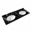 RAK Ceramics Washington 1200mm Marble Countertop & Drop In Basin - 3 Tap Holes - Black - RAKWCM120B3