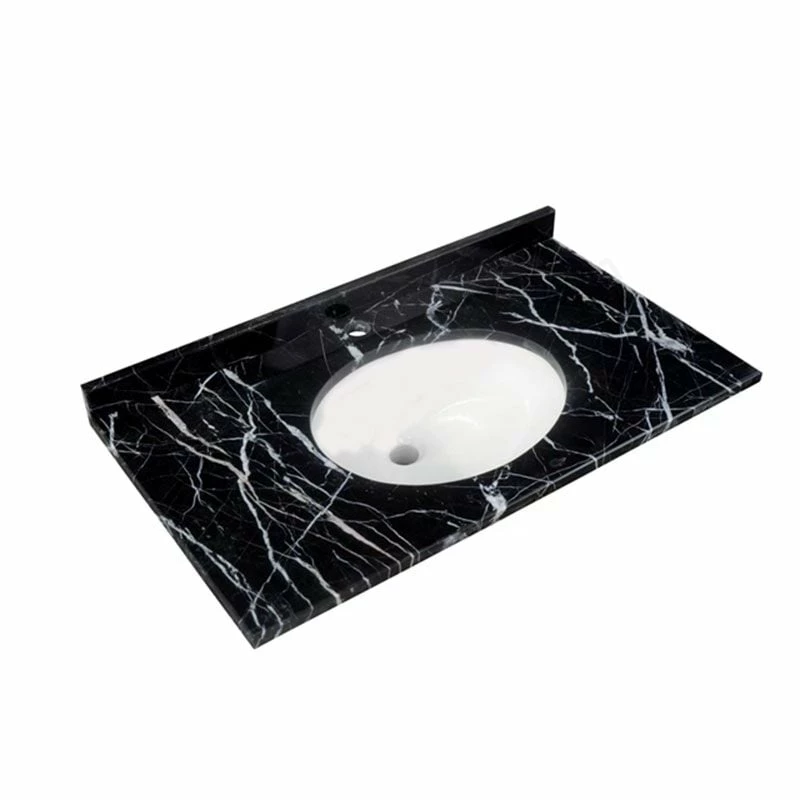 RAK Ceramics Washington 800mm Marble Countertop & Drop In Basin - 1 Tap Hole - Black - RAKWCM80B1 1 RAK Ceramics Washington 800mm Marble Countertop & Drop In Basin - 1 Tap Hole - Black - RAKWCM80B1