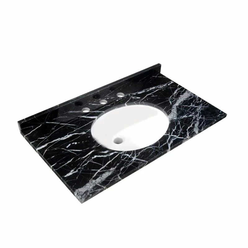 RAK Ceramics Washington 800mm Marble Countertop & Drop In Basin - 3 Tap Holes - Black - RAKWCM80B3 1 RAK Ceramics Washington 800mm Marble Countertop & Drop In Basin - 3 Tap Holes - Black - RAKWCM80B3