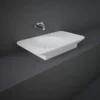 RAK Ceramics Valet 92cm Countertop Right Ledge Basin 0 Tap Hole - Matt White - VALWB09200500A