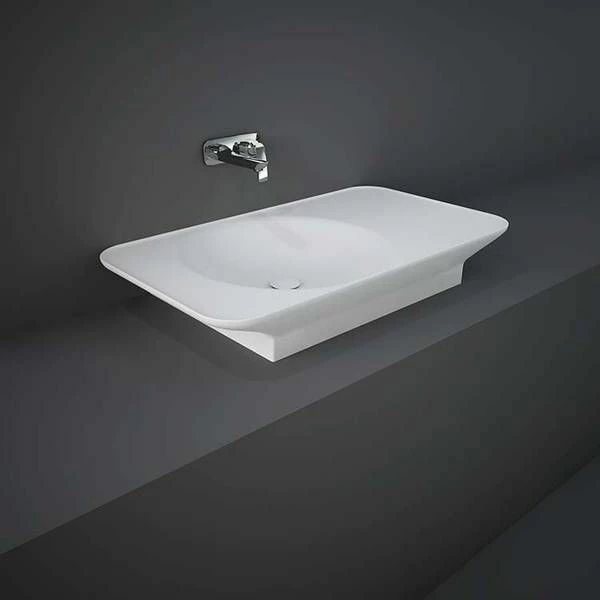 RAK Ceramics Valet 92cm Countertop Right Ledge Basin 0 Tap Hole - Matt White - VALWB09200500A 1 RAK Ceramics Valet 92cm Countertop Right Ledge Basin 0 Tap Hole - Matt White - VALWB09200500A