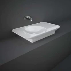 RAK Ceramics Valet 92cm Countertop Right Ledge Basin 0 Tap Hole - Gloss White - VALWB09200AWHA