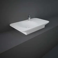 RAK Ceramics Valet 92cm Countertop Right Ledge Basin 1 Tap Hole - Matt White - VALWB09201500A