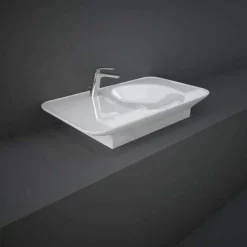 RAK Ceramics Valet 92cm Countertop Left Ledge Basin 1 Tap Hole - Gloss White - VALWB09301AWHA