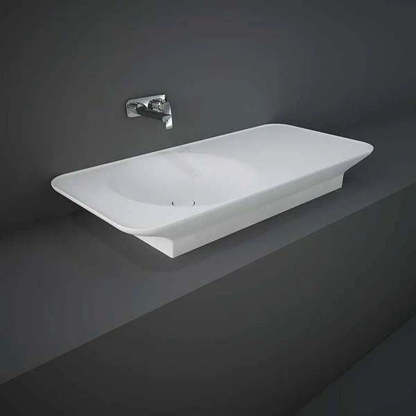 RAK Ceramics Valet 112cm Countertop Right Ledge Basin 0 Tap Hole - Matt White - VALWB11200500A 1 RAK Ceramics Valet 112cm Countertop Right Ledge Basin 0 Tap Hole - Matt White - VALWB11200500A