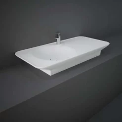 RAK Ceramics Valet 112cm Countertop Right Ledge Basin 1 Tap Hole - Matt White - VALWB11201500A
