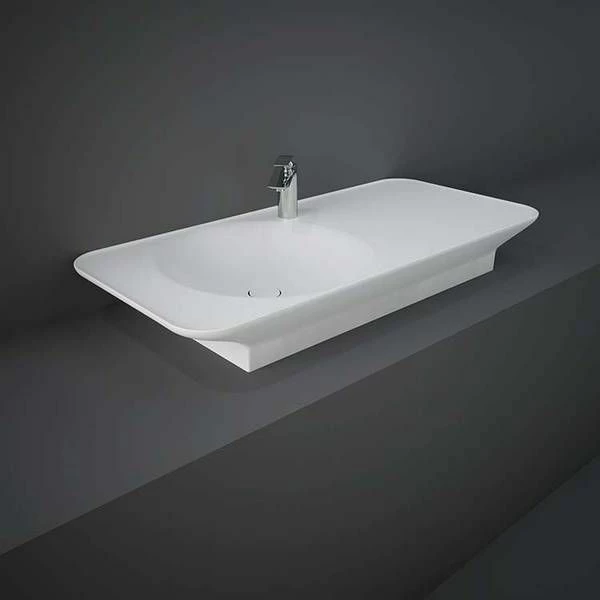 RAK Ceramics Valet 112cm Countertop Right Ledge Basin 1 Tap Hole - Matt White - VALWB11201500A 1 RAK Ceramics Valet 112cm Countertop Right Ledge Basin 1 Tap Hole - Matt White - VALWB11201500A