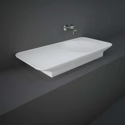 RAK Ceramics Valet 112cm Countertop Left Ledge Basin 0 Tap Hole - Matt White - VALWB11300500A