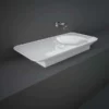 RAK Ceramics Valet 112cm Countertop Left Ledge Basin 0 Tap Hole - Gloss White - VALWB11300AWHA