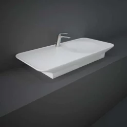 RAK Ceramics Valet 112cm Countertop Left Ledge Basin 1 Tap Hole - Matt White - VALWB11301500A