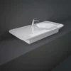 RAK Ceramics Valet 112cm Countertop Left Ledge Basin 1 Tap Hole - Gloss White - VALWB11301AWHA