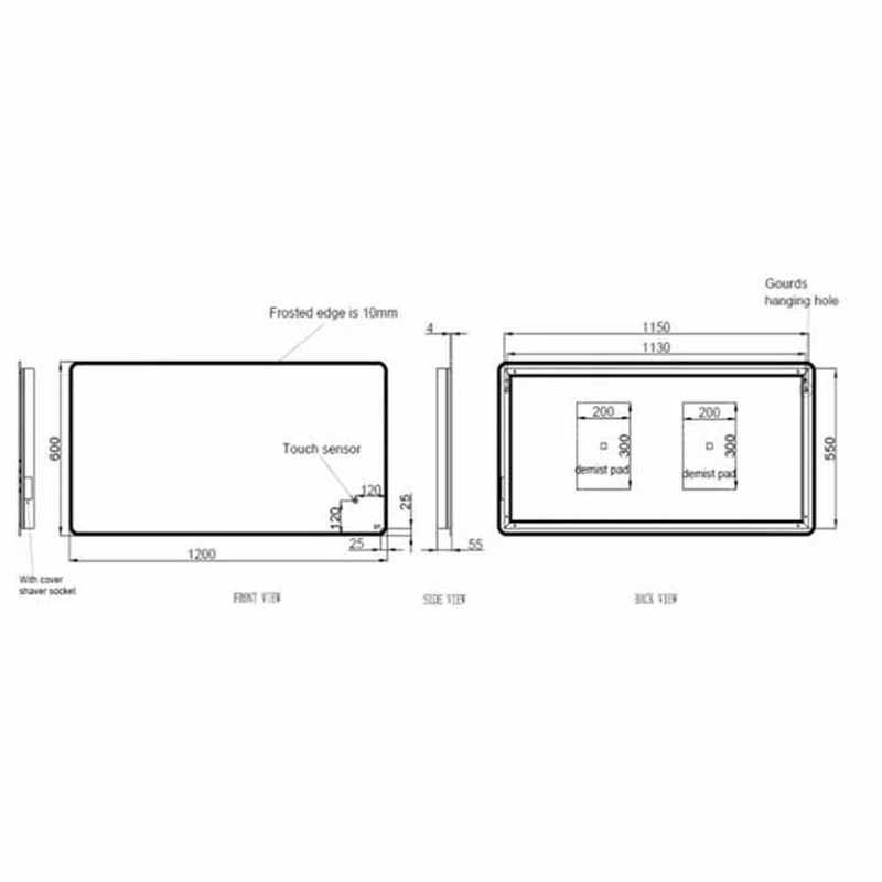 RAK Ceramics Amethyst Portrait LED Mirror With Switch And Demister Pad 600x1200mm - RAKAME5004 2 RAK Ceramics Amethyst Portrait LED Mirror With Switch And Demister Pad 600x1200mm - RAKAME5004 - Image 2