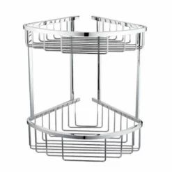 RAK Ceramics Double Round Front Corner Basket - Chrome - RAKBSK002