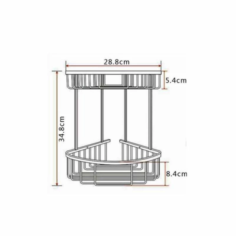 RAK Ceramics Double Round Front Corner Basket - Chrome - RAKBSK002 2 RAK Ceramics Double Round Front Corner Basket - Chrome - RAKBSK002 - Image 2