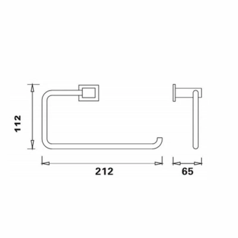 RAK Ceramics Cubis Modern Towel Ring Wide - Black - RAKCUB9902B 2 RAK Ceramics Cubis Modern Towel Ring Wide - Black - RAKCUB9902B - Image 2
