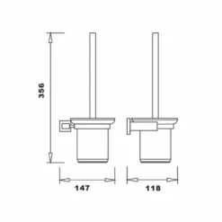 RAK Ceramics Cubis Toilet Brush & Holder Wall Mounted - Black - RAKCUB9908B