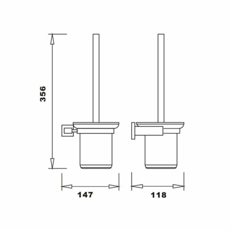 RAK Ceramics Cubis Toilet Brush & Holder Wall Mounted - Black - RAKCUB9908B 1 RAK Ceramics Cubis Toilet Brush & Holder Wall Mounted - Black - RAKCUB9908B