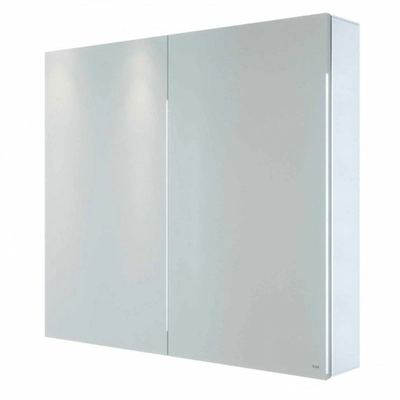 RAK Ceramics Gemini Alluminium Double Door Mirrored Cabinet With Adjustable Shelves 800 X 700mm - RAKGEM5002 1 RAK Ceramics Gemini Alluminium Double Door Mirrored Cabinet With Adjustable Shelves 800 X 700mm - RAKGEM5002