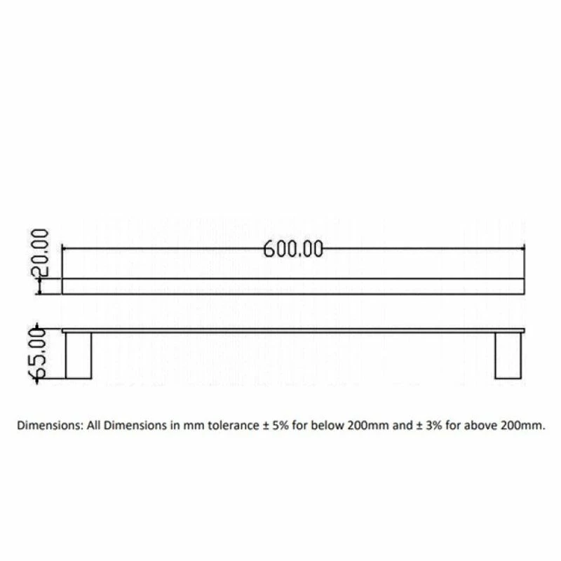 RAK Ceramics Moon Single Towel Bar - Chrome - RAKHAR9910 2 RAK Ceramics Moon Single Towel Bar - Chrome - RAKHAR9910 - Image 2