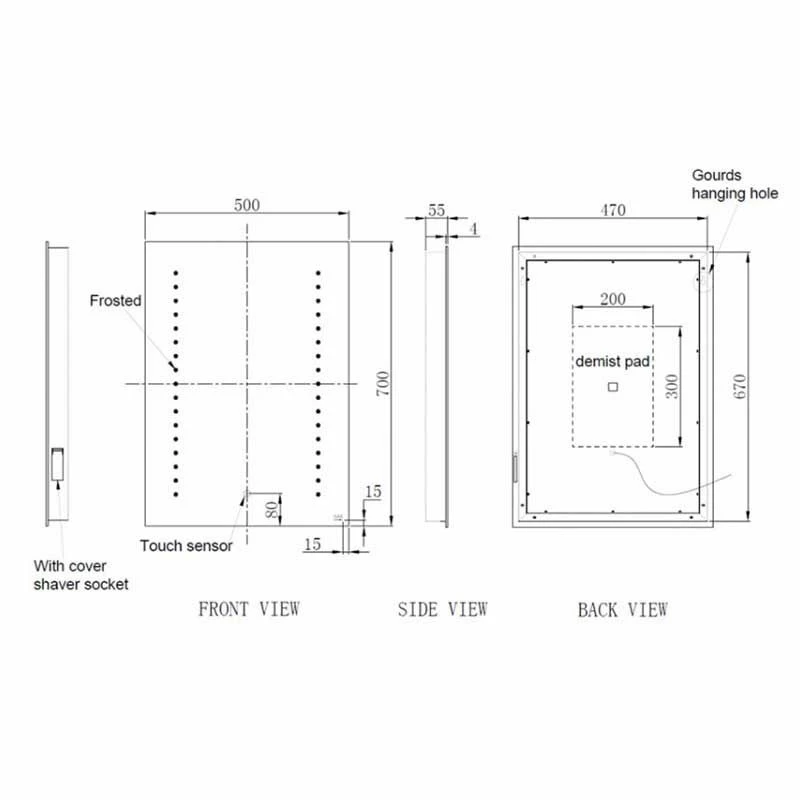 RAK Ceramics Hestia LED Illuminated Portrait Mirror With Demister 700x500mm - RAKHES5001 3 RAK Ceramics Hestia LED Illuminated Portrait Mirror With Demister 700x500mm - RAKHES5001 - Image 3
