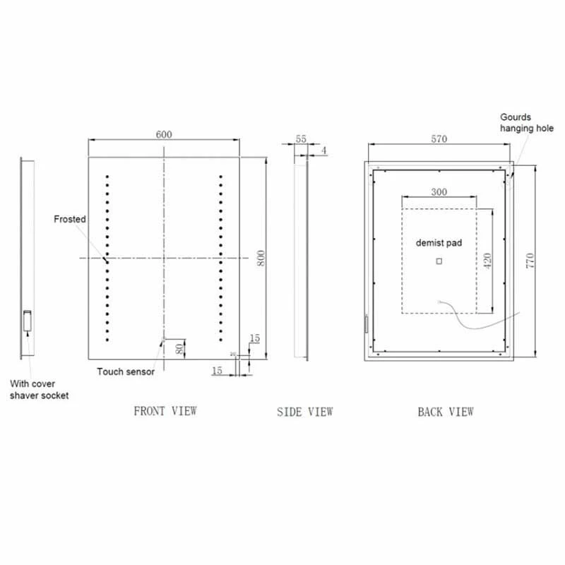 RAK Ceramics Hestia LED Illuminated Portrait Mirror With Demister 800x600mm - RAKHES5002 3 RAK Ceramics Hestia LED Illuminated Portrait Mirror With Demister 800x600mm - RAKHES5002 - Image 3