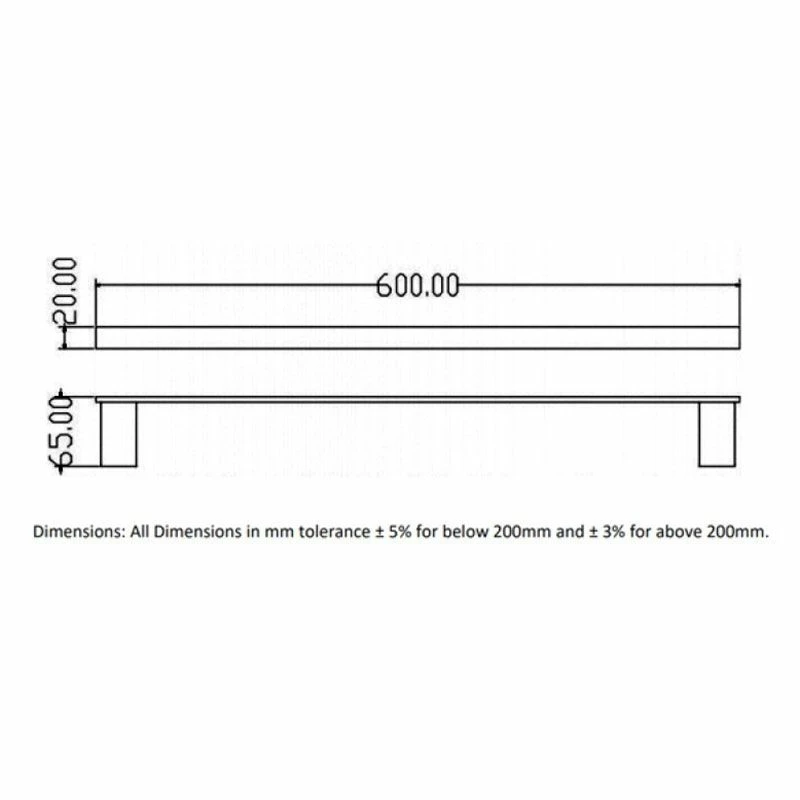 RAK Ceramics Moon Single Towel Bar - Black - RAKMOO9910B 2 RAK Ceramics Moon Single Towel Bar - Black - RAKMOO9910B - Image 2