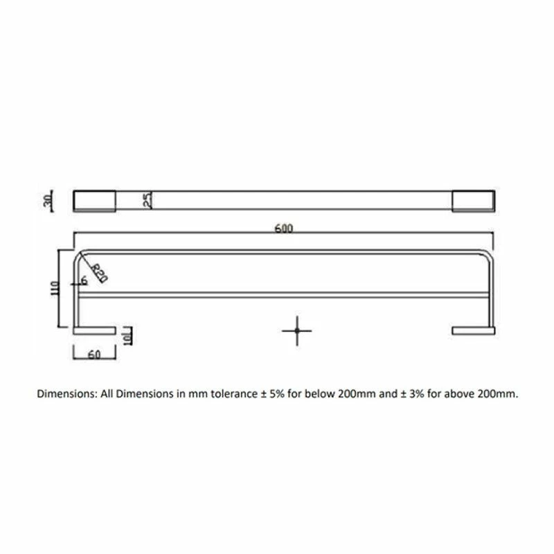 RAK Ceramics Moon Double Towel Rail - Black - RAKMOO9912B 2 RAK Ceramics Moon Double Towel Rail - Black - RAKMOO9912B - Image 2