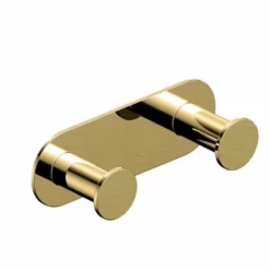 RAK Ceramics Petit Round Double Robe Hook - Brushed Gold - RAKPER9909-2G