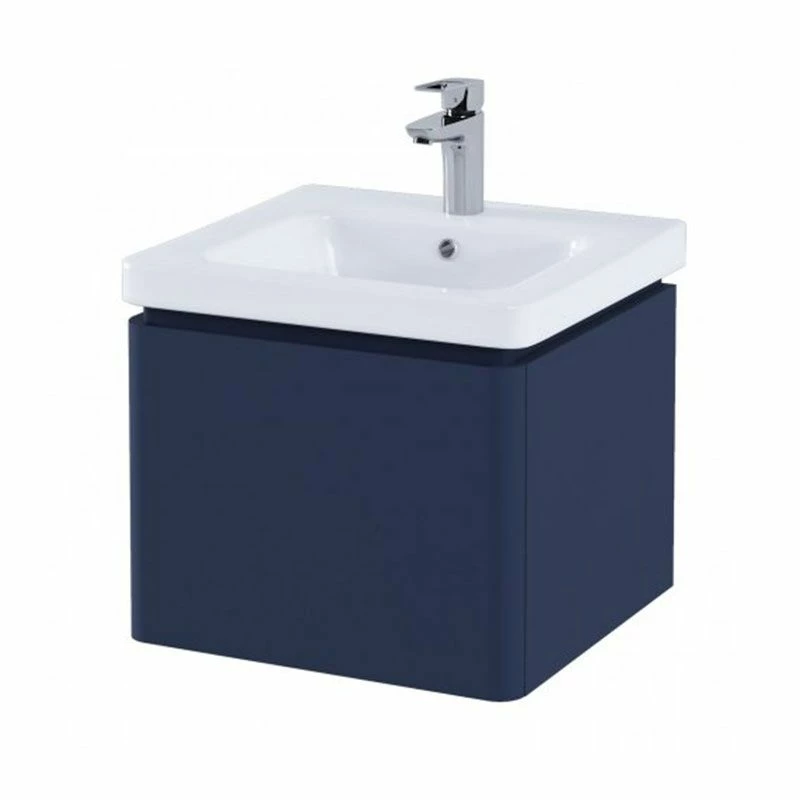 RAK Ceramics Resort Wall Hung Vanity Unit With Single Drawer - Matt Denim Blue - RAKRSTWBU50604 1 RAK Ceramics Resort Wall Hung Vanity Unit With Single Drawer - Matt Denim Blue - RAKRSTWBU50604