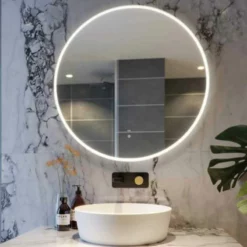 RAK Ceramics Scorpio LED Illuminated Round Mirror With Demister And Touch Sensor Switch 800x800mm - RAKSCO5001 5 RAK Ceramics Scorpio LED Illuminated Round Mirror With Demister And Touch Sensor Switch 800x800mm - RAKSCO5001 -IDEAL STANDARD Shop r a raksco5001 2