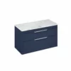 Britton Shoreditch Wall Hung Vanity Unit With Two Drawers 970 X 540 X 435mm - Matt Blue - S100DDB
