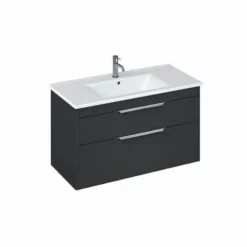 Britton Shoreditch Wall Hung Vanity Unit With Two Drawers 970 X 540 X 435mm - Matt Grey - S100DDG