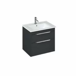 Britton Shoreditch Wall Hung Vanity Unit With Two Drawers 620 X 540 X 435mm - Matt Grey - S65DDG