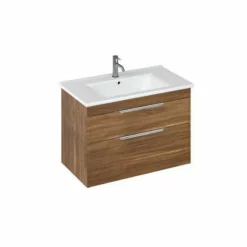 Britton Shoreditch Wall Hung Vanity Unit With Two Drawers 820 X 540 X 435mm - Caramel - S85DDC
