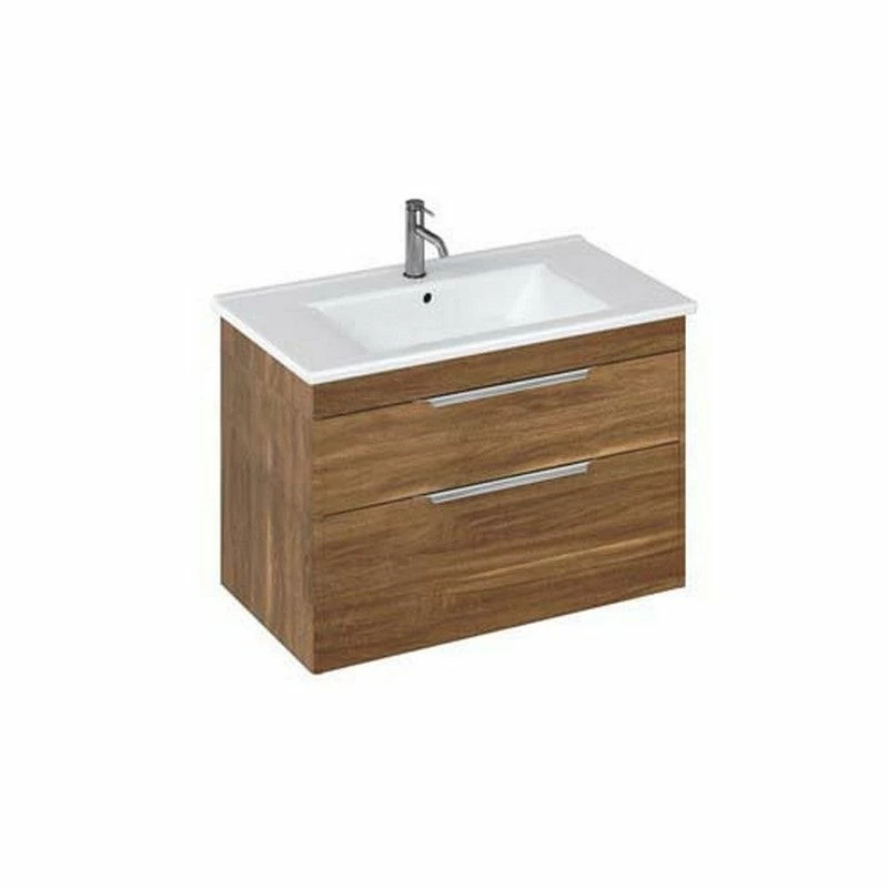 Britton Shoreditch Wall Hung Vanity Unit With Two Drawers 820 X 540 X 435mm - Caramel - S85DDC 1 Britton Shoreditch Wall Hung Vanity Unit With Two Drawers 820 X 540 X 435mm - Caramel - S85DDC