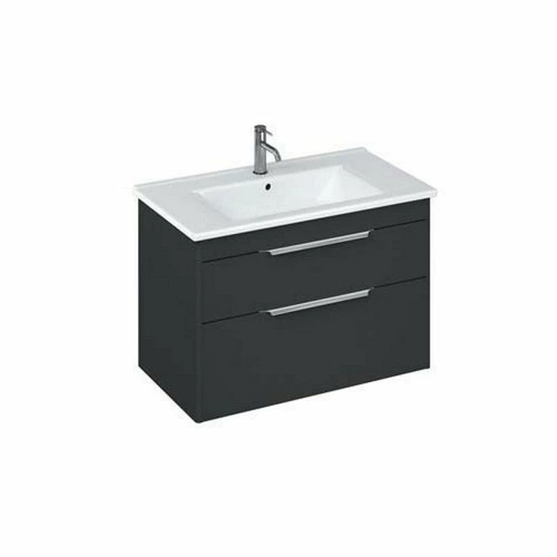 Britton Shoreditch Wall Hung Vanity Unit With Two Drawers 820 X 540 X 435mm - Matt Grey - S85DDG 1 Britton Shoreditch Wall Hung Vanity Unit With Two Drawers 820 X 540 X 435mm - Matt Grey - S85DDG