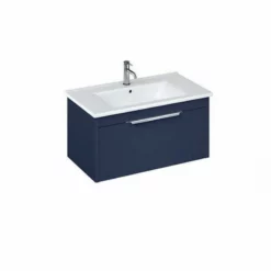 Britton Shoreditch Wall Hung Vanity Unit With Drawer 820 X 400 X 435mm - Matt Blue - S85SDB