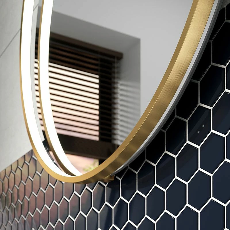 Sensio Aspect Floating Edge Round Mirror 600x63mm - Brushed Brass - SE30095C0 3 Sensio Aspect Floating Edge Round Mirror 600x63mm - Brushed Brass - SE30095C0 - Image 3