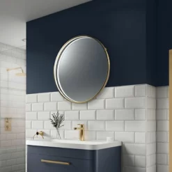 Sensio Aspect Floating Edge Round Mirror 600x63mm - Brushed Brass - SE30095C0