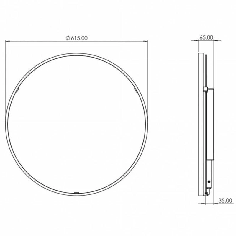 Sensio Aspect Floating Edge Round LED Mirror 600x63mm - Matt Black - SE30098C0 4 Sensio Aspect Floating Edge Round LED Mirror 600x63mm - Matt Black - SE30098C0 - Image 4