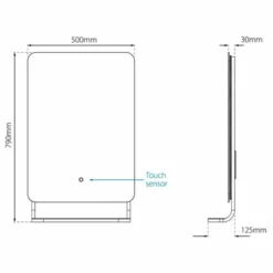 Sensio Harbour Backlit Colour Changeable LED Mirror With Intergrated Shelf 790x500x125mm - Matt Black - SE30098P0 -IDEAL STANDARD Shop s e sensio se30098p0 dims