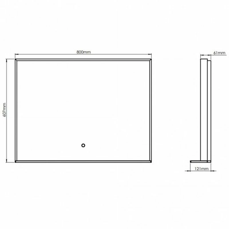Sensio Element TrioTone LED Mirror With Built In Shelf & QI Charger 800x600x121mm - Matt Black - SE30498T0 4 Sensio Element TrioTone LED Mirror With Built In Shelf & QI Charger 800x600x121mm - Matt Black - SE30498T0 - Image 4