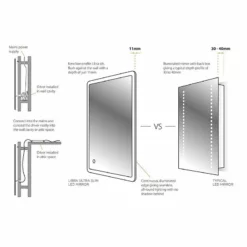 Sensio Libra Ultra Slim Colour Changeable LED Mirror 500x390x10mm - SE30795P0 7 Sensio Libra Ultra Slim Colour Changeable LED Mirror 500x390x10mm - SE30795P0 -IDEAL STANDARD Shop s e sensio se30795p0 dims